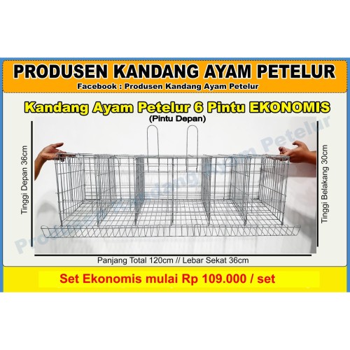 Jual KANDANG AYAM PETELUR GALVANISE 6 PINTU EKONOMIS - Kota Malang