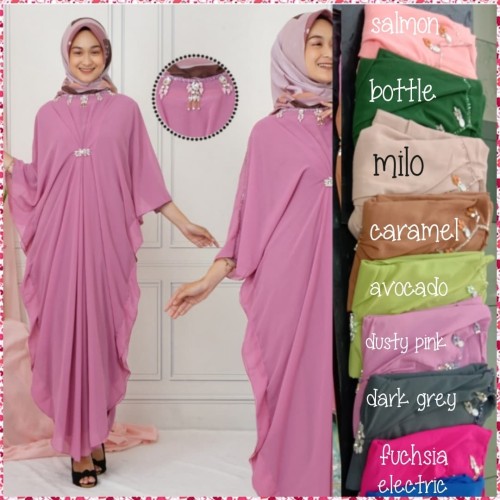 Foto Produk Kaftan Hilwa ceruty aplikasi batu payet(jatuh.mewah)all size-jumbo dari Winnie Collection