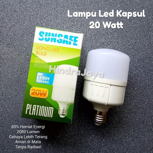 Foto Produk Lampu Led Kapsul 20W / Led Jumbo 20 Watt Sunsafe Platinum dari Hindrajaya