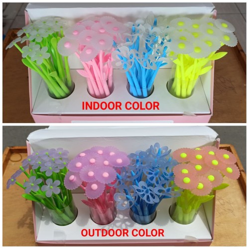 Foto Produk FLOWER JELLY PEN COLOR CHANGE - PULPEN GEL MOTIF BUNGA - SOUVENIR ATK dari Grosir Murah Mainan