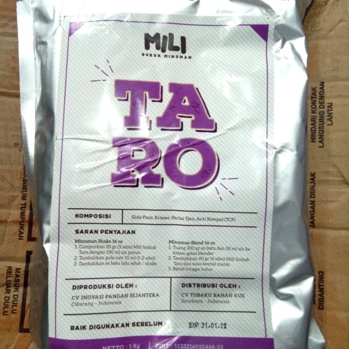 Foto Produk MILI BUBUK MINUMAN TARO 1KG (exp 24bln) dari JAYA NUR ABADI