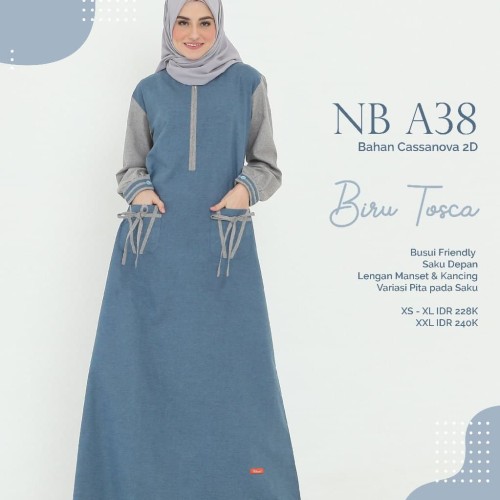Foto Produk BAJU GAMIS BRANDED / BAJU GAMIS PALING LARIS / GAMIS NIBRAS NB A38 dari Zifa_Shop