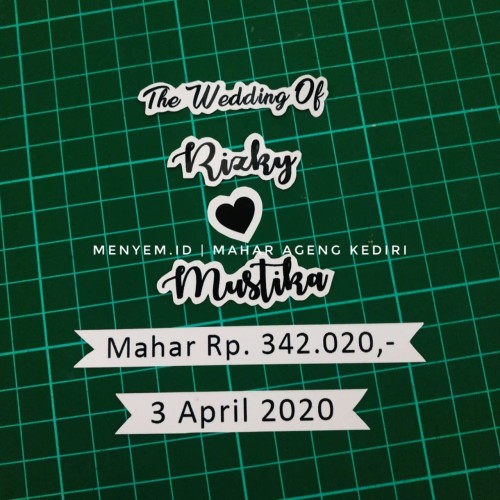 Foto Produk set nama mahar model 2 the wedding dari maharpare