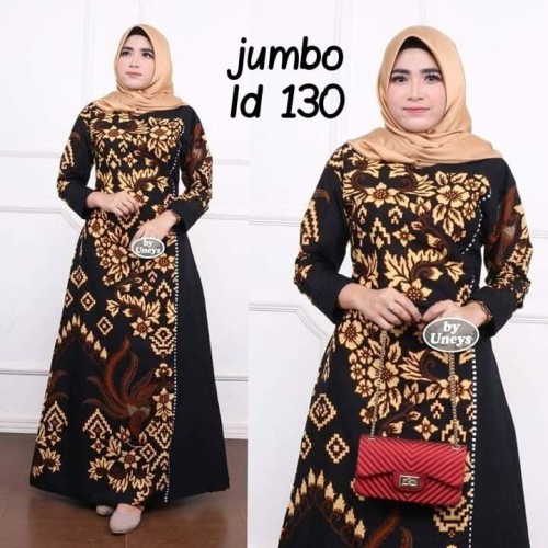 Foto Produk Baju dress gamis wanita super jumbo ld 130 batik kombinasi motif dari TABASAMA