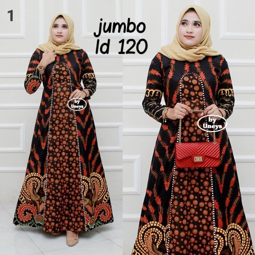 Foto Produk Baju wanita dress gamis jumbo ld 120 batik katun kombinasi dari TABASAMA