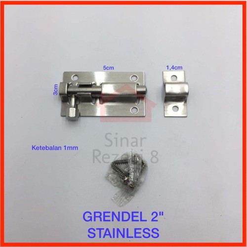 Jual Grendel  Pintu 2 STAINLESS Kunci  Pengaman Selot Slot  