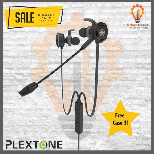Foto Produk Plextone G30 with Mic Stereo Bass Gaming Hammerhead Earphone Not BX240 - Merah dari Urban Geeks