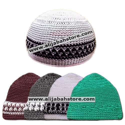 Foto Produk Kopiah Peci RAJUT NILON MOTIF dari Grosir Al Ijabah Store