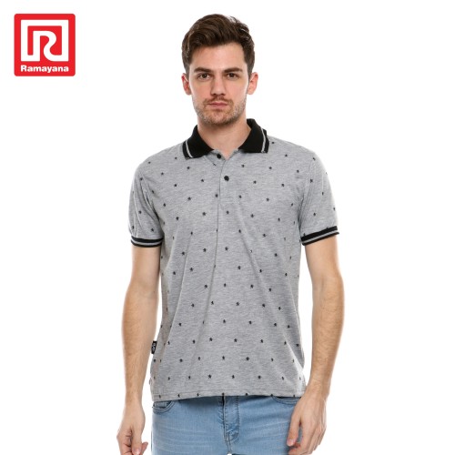 Foto Produk Ramayana - RAF - Wangky Printing Lengan Pendek RF83 Pria Abu Abu - M dari Ramayana Dept Store