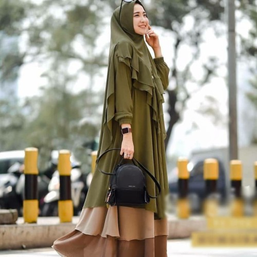 Foto Produk Baju Gamis Wanita Syari Terbaru Set Hijab Khimar Pesta Jumbo Busui dari RERE_SHOP17