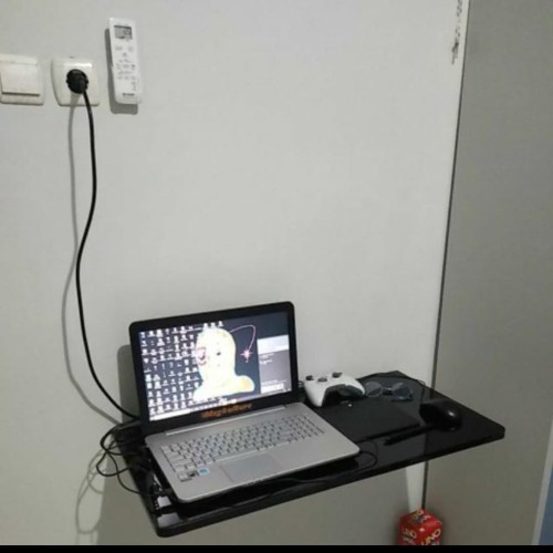 Foto Produk Meja lipat dinding/meja lipat/meja gantung,meja hpl P 60cm X L 40cm - Hitam dari Sokho