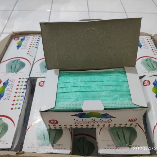 Foto Produk Masker 3ply hijab sensa isi 50 setara sensi medical - Biru dari PAMPAM_OLSHOP