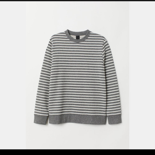 Foto Produk sweater h&m striped grey sweatshirt men pullover hnm original dari ravindra gear