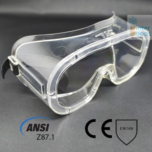 Jual Goggle Safety Anti Fog Standard ANSI Clear Lens Tanpa Ventilasi