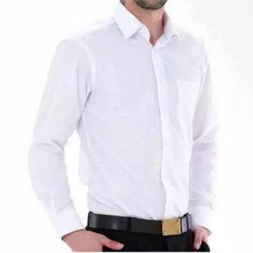 Foto Produk Kemeja Pria Lengan Panjang / Kemeja Formal Putih - Putih, M dari UN_Jaya