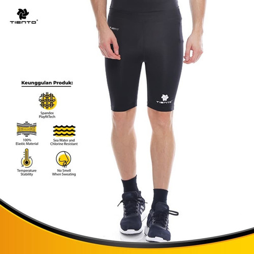 Promo Baselayer Manset Tiento Short Pants Black White