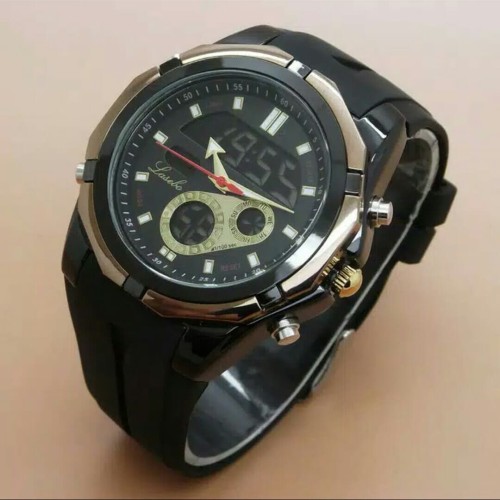 Foto Produk Jam Tangan Pria Sport Lasebo/Jam Tangan Cowok Lasebo Digital Analog - Black Ross dari Merpatimetta