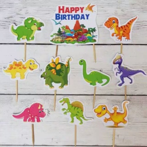 Foto Produk topper toper kue cupcake cup cake karakter dino dinosaurus dari rean shoop