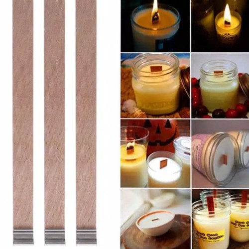 Foto Produk WOODEN WICK FOR CANDEL+METAL SUSTAINER/SUMBU LILIN KAYU - T9cm D8mm dari GOklin