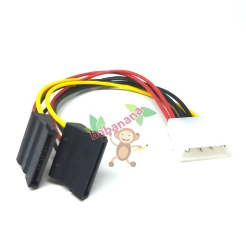 Foto Produk Kabel Molex Female to Dual Sata Power Splitter HDD Cable Cabang dari Babanana Store