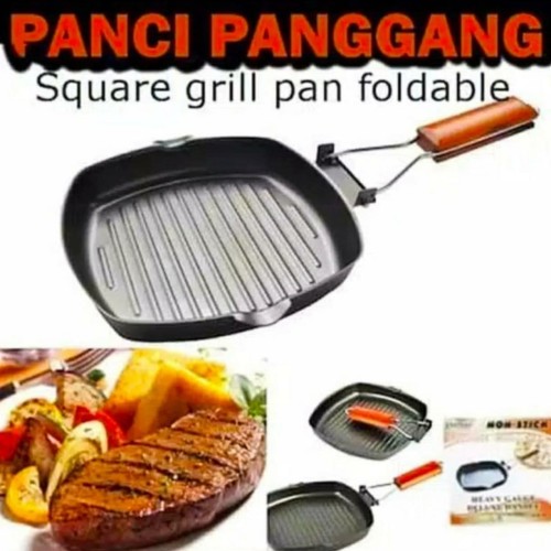 Foto Produk Square Grill Pan 20 Cm Teflon Wajan BBQ Bakaran Sate Serbaguna dari PELANGI15 ACCESORIES