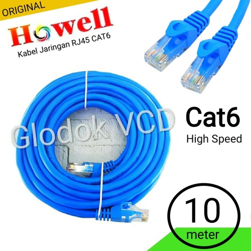Foto Produk Howell Kabel Lan UTP Cat6 10m - Internet / Ethernet Cable RJ45 Cat-6 dari Glodok VCD