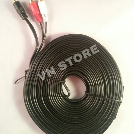 Foto Produk KABEL AUDIO TO RCA 2 GOLD PLATED 15M (1-2) / JACK 3.5 - 2 RCA 15 dari abdulwulandarishop