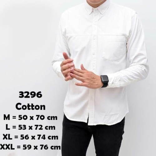 Foto Produk KEMEJA PRIA KATUN PUTIH POLOS LENGAN PANJANG CASUAL KANTOR KERJA PESTA - Putih, XL dari Goome Fashion Indonesia