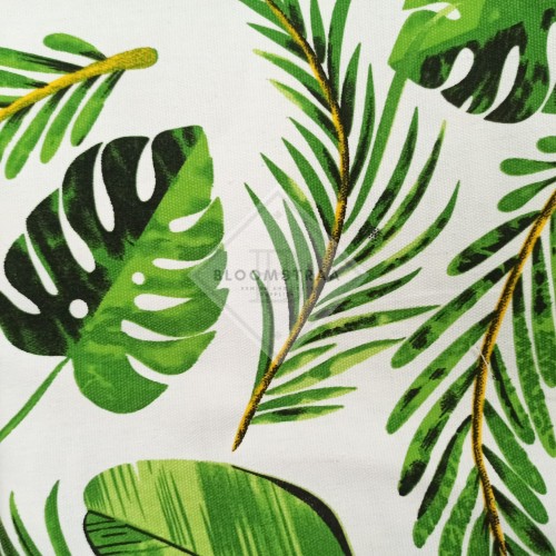 Foto Produk Kain Kanvas Tropical Green canvas bahan daun tropikal hijau palem dari Bloomstraa
