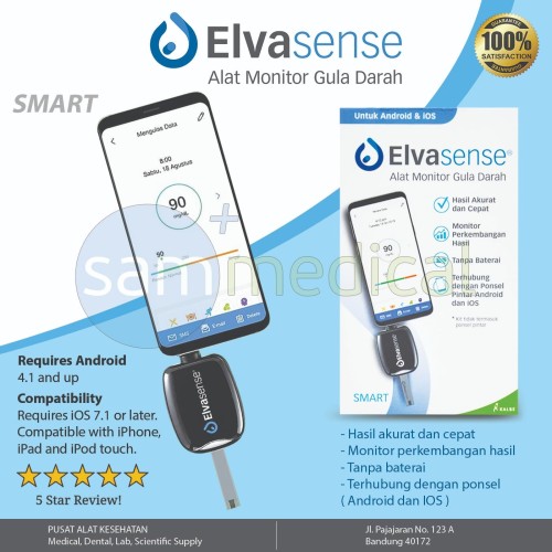 Jual Elvasense Smart Alat Cek Gula Darah Alat Diabetes Iphone Kota Bandung Sam Medical Tokopedia