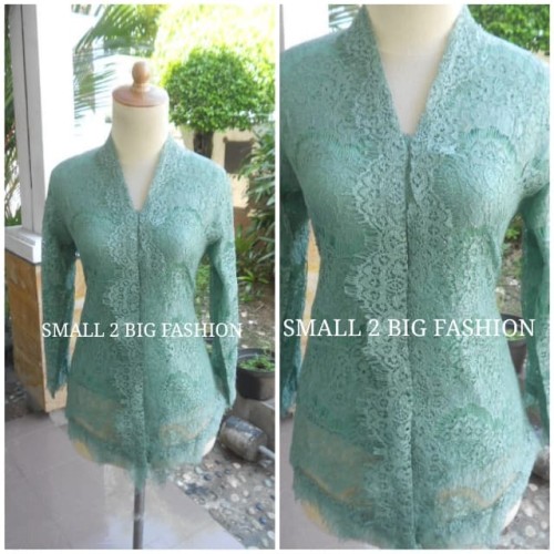 Foto Produk kebaya brokat hijau mint toska putih merah marun pink hitam moca krem dari Small 2 Big Fashion