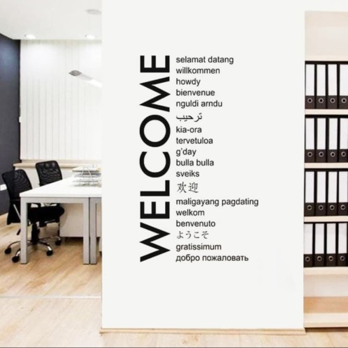 Foto Produk RD011 WELCOME MULTI BAHASA SELAMAT DATANG WALL STICKER STIKER DINDING dari Dio 46