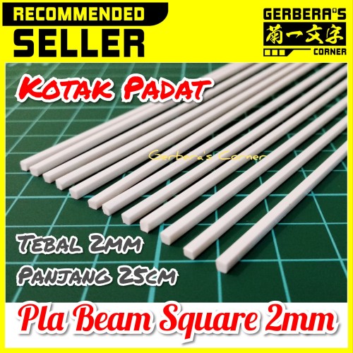 Foto Produk Plastic Beam Square 2mm Pla Beam Plastic Plate Custom Model Kit dari Gerbera's Corner