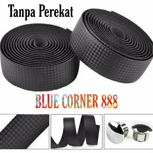 Foto Produk 2 Roll Bartape Black Sepeda Balap Fixie with Perekat dari Blue Corner 888