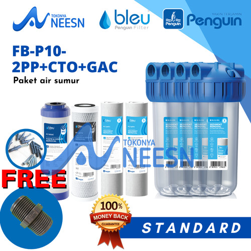 Jual Paket Filter Air sumur/tandon/toren penguin 10" STD  