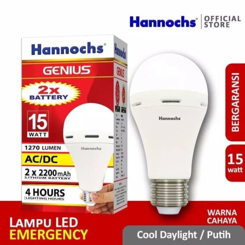 Jual Lampu LED hannochs genius emergency / magic ac dc 15w 15 watt