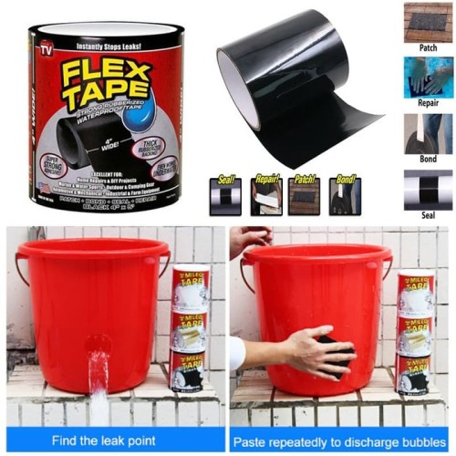Foto Produk FLEX TAPE 4" X 1,5M ISOLASI AJAIB LAKBAN SUPER KUAT WATERPROOF dari Modifikasi Market