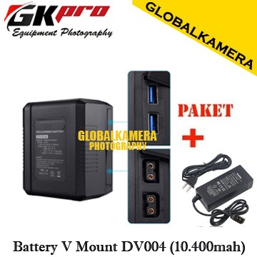 Foto Produk GKPRO V-Mount Battery DV004 With two D-tap / Usb ports 10400mAh dari GLOBALKAMERA