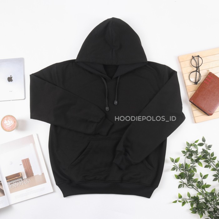 Foto Produk Jaket Hoodie Jumper Polos Hitam - L dari Hoodiepolos id