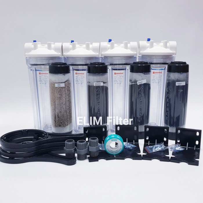 Jual Filter Air Sumur BEST 4 Housing 4 Tahap REFILLABLE CLEAR