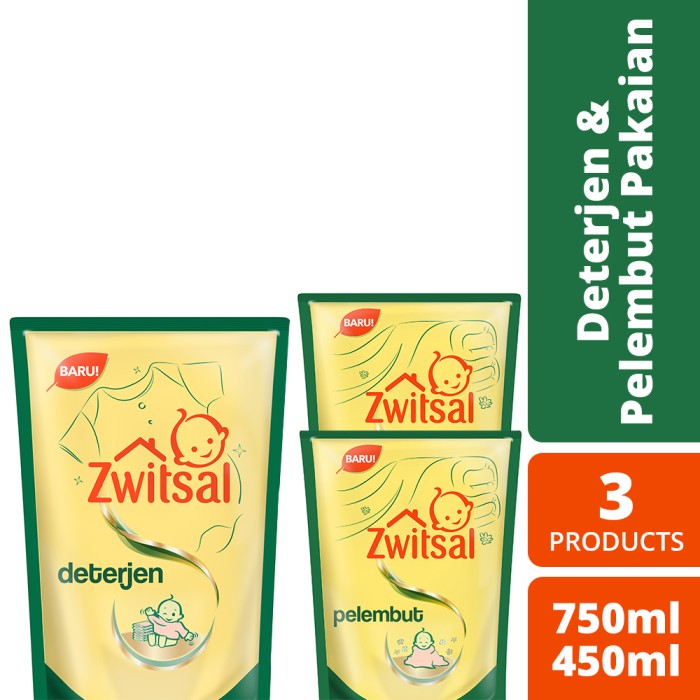 Foto Produk Zwitsal Baby Deterjen Pakaian Bayi 750ml + Pelembut Pakaian 450ml 2pcs dari Unilever Official Store