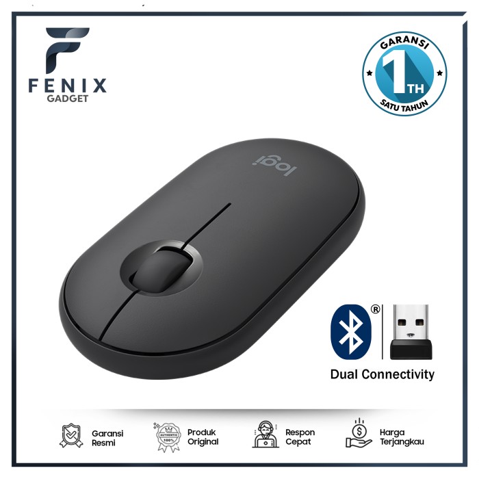 Foto Produk Logitech Pebble Wireless Bluetooth Mouse M350 Graphite dari Fenix Gadget