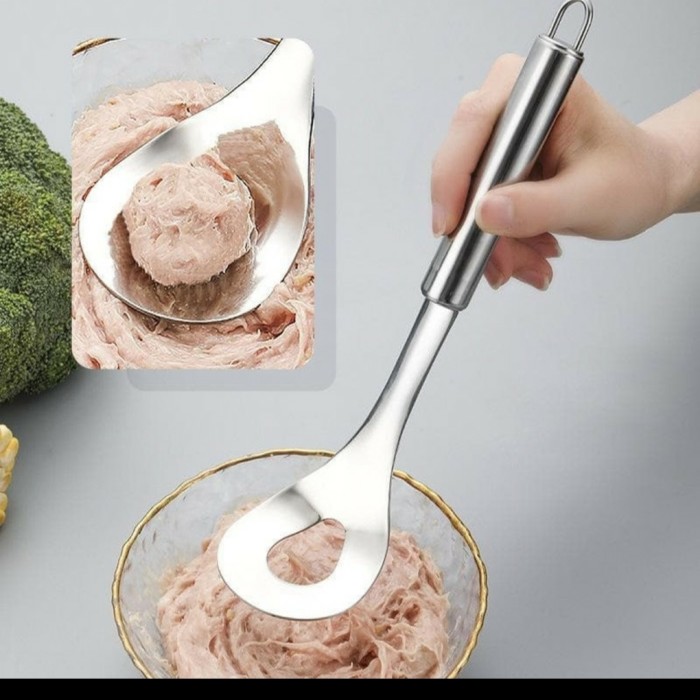 Foto Produk alat pembuat bakso sendok stainless cetakan meat ball maker mold dapur dari paffie shop