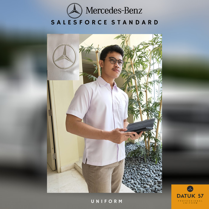 Foto Produk Seragam Kemeja Mercedes-Benz Mercy Putih White Bright (Pria) - Putih, S dari Datuk Collection