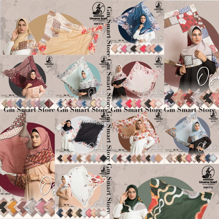 Foto Produk TERBARU! Kerudung Umama Osaka Motif Segi Empat Jilbab Hijab dari GM SMART STORE