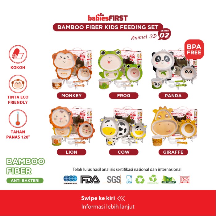 Foto Produk Babiesfirst Bamboo Feeding Set / Tempat Makan Anak / Set Alat Makan - Random dari KSM Baby and Kids