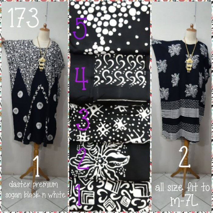 Foto Produk Daster kalong batik black n white premium hademmm pb:116cm (sebetis) dari Winnie Collection