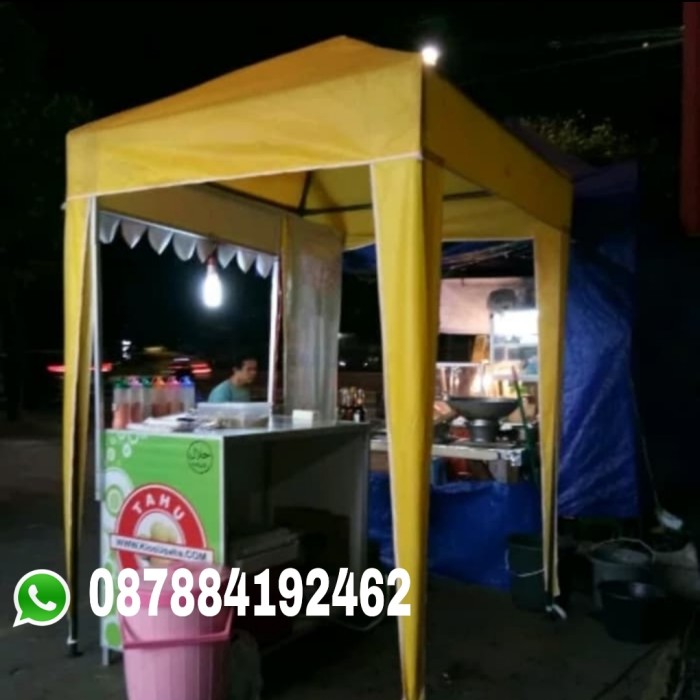 Foto Produk tenda cafe bongkar pasang ukuran 1,5x1,5 kuning polos - Biru dari toko tenda baru