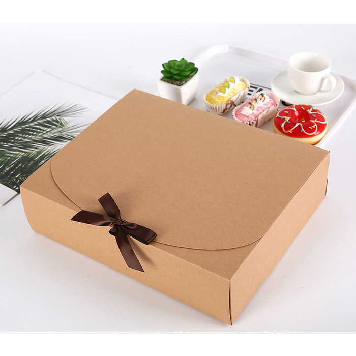 Foto Produk XXL kotak kado pita Kotak baju Kotak sembako Kotak cupcake cookies - Cokelat dari KAYO