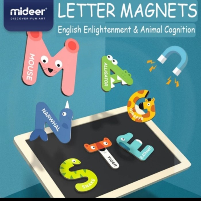 Foto Produk mainan edukasi anak magnetic huruf Mideer-Animal letter magnetic 26pcs dari AUTO KID II